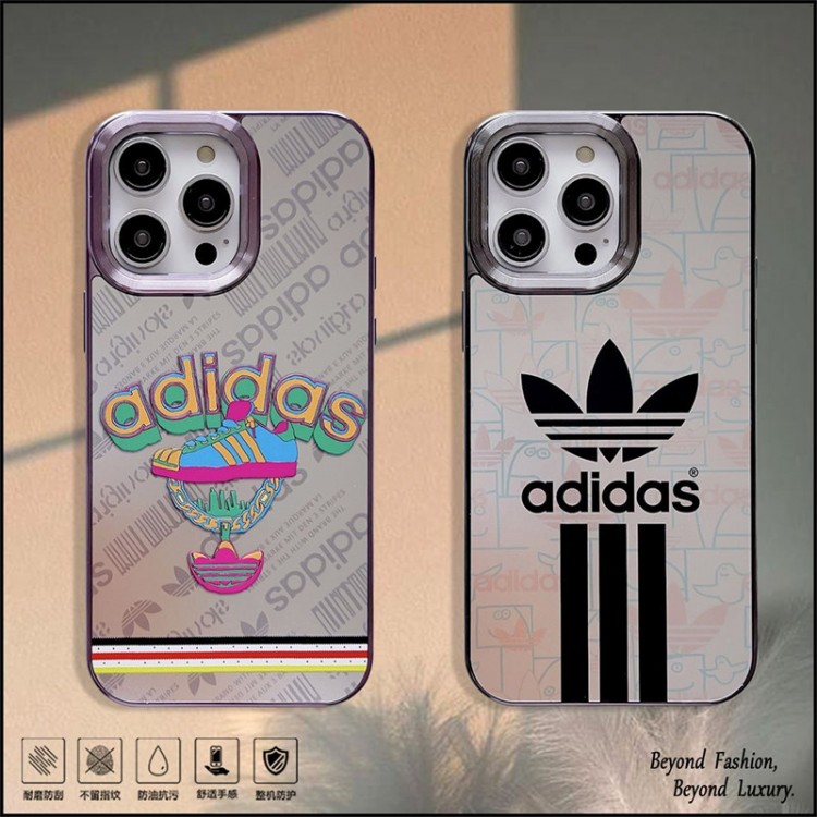 Adidas アディダスブランドiPhone16 15 14pro maxケースメンズiPhone 16 15 plus 14 pro maxブランドスマホケースiPhone16  15pro max 14pro 13 12スマホカバー耐衝撃オシャレ