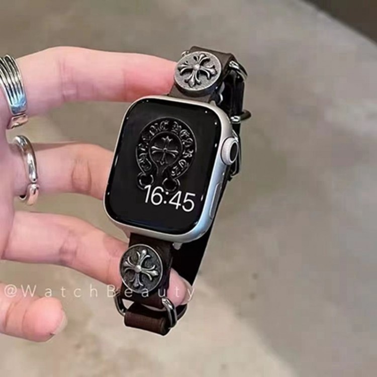 クロムハーツ Chrome Heartsブランド Apple Watch 9 ultra バンド 華奢革 交換バンド アップルウォッチ ultra 49mmブランドベストブランド apple watch ultra 2 49mmシリコンバンド 痛くないApple Watch 9 ultra/8/7/6ブランドベルト 流行り