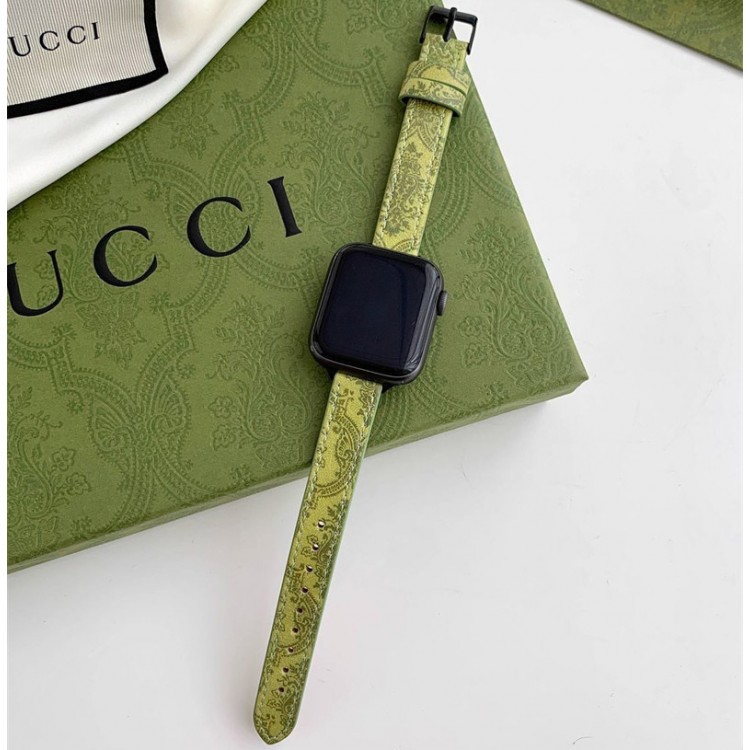 Gucci グッチ高級感 Apple Watch9 8 7  se2/6/5/4/3/2/1ベルト 軽量 フィット 通気性ハイブランドアップルウォッチ9 8/se2革ベルト 耐久性男性向けアップルウオッチ se2/7 8 9 スポーツベルト 上質ブランド apple watch ultra 2 49mmシリコンバンド 痛くない