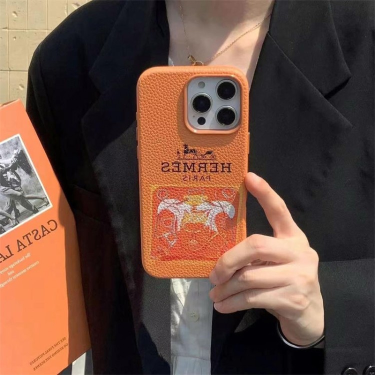 Hermes エルメスブランドiPhone16  plus 15 16pro maxケースメンズブランドアイフォン16 pro max 15plus 16プロマックスマホカバー男女兼用芸能人愛用するブランドアイフォン16  pro15 16 proケースカバー