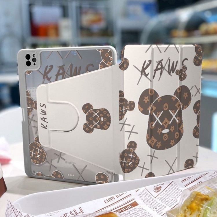 Kaws カウズブランド アイパッド10/9/8カバー 耐衝撃ipad pro12.9インチカバーブランド男女愛用おしゃれ iPad AIR5 6/mini6 7手帳型ケース 全面カバーアイパッド ポロ12.9/11インチケースカバー多機能性