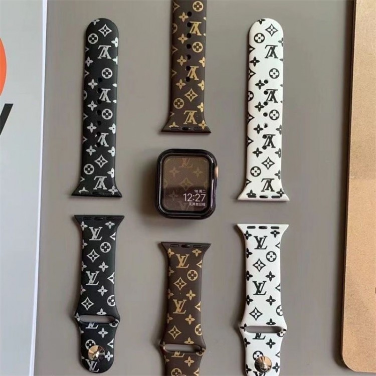 Lv ルイヴィトンブランド Apple Watch 9 ultra バンド 華奢革 交換バンド アップルウォッチ ultra 49mmブランドベストブランドiwatch 7 8 9 バンド 丈夫ブランド apple watch ultra 2 49mmシリコンバンド 痛くない