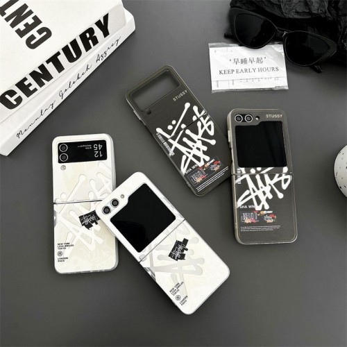 Stussy ステューシーブランドギャラクシーz flip4 5 fold5 4 3スマホカバースムーズ高級感galaxy z fold5 4 3ケースハイブランドブランドスマホケース男女兼用大人っぽい ギャラクシーz fold3/2 4 5ブランドスマホカバー