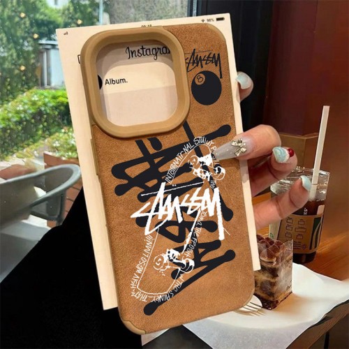 Stussy ステューシーiPhone 16 15 plus 16 pro maxブランドスマホケースiPhone16  15pro max 16pro 13 12スマホカバー耐衝撃オシャレ芸能人愛用するブランドアイフォン16  pro15 16 proケースカバー