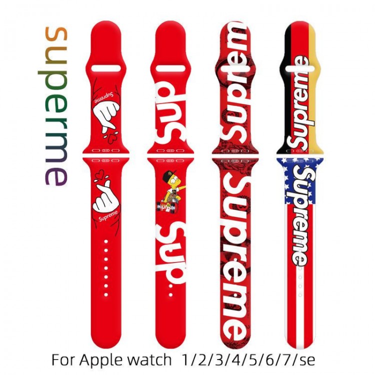 Supreme シュプリーム男性向けアップルウオッチ se2/7 8 9 スポーツベルト 上質ブランドiwatch 7 8 9 バンド 丈夫ブランド apple watch ultra 2 49mmシリコンバンド 痛くないApple Watch 9 ultra/8/7/6ブランドベルト 流行り