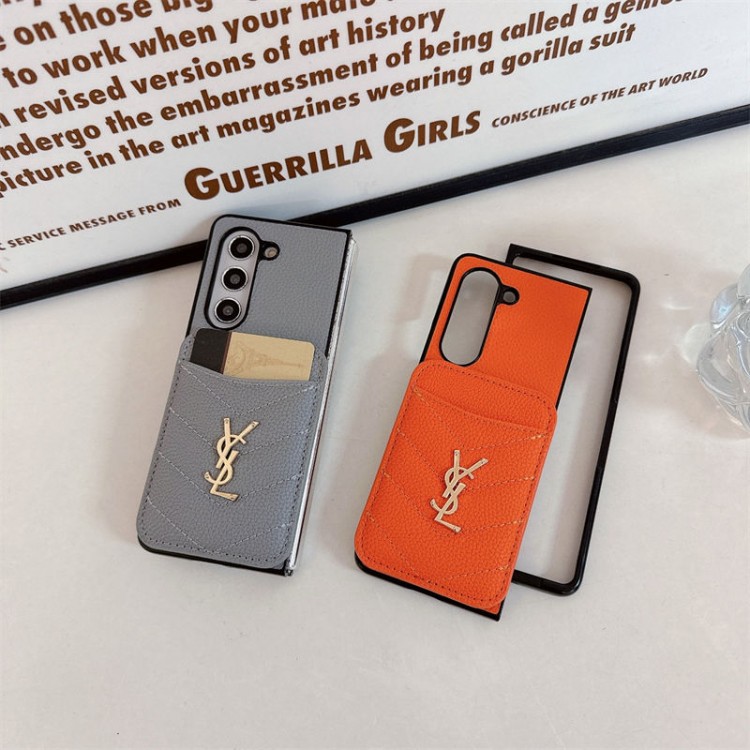 Ysl イブサンローランブランドギャラクシーz flip6 fold6スマホカバースムーズ高級感 ブランド落下保護galaxy z flip3 4 5 6携帯カバーレディース