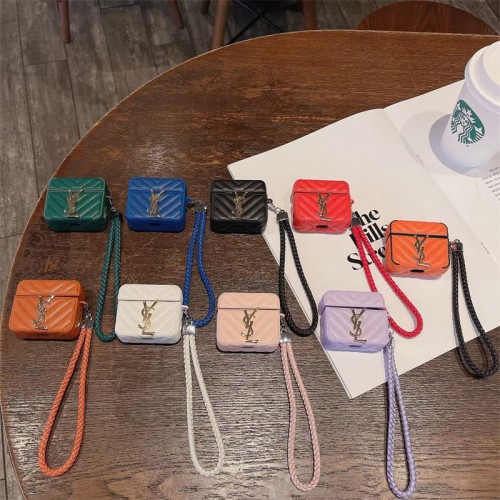 Ysl イブサンローランAirPods 3 4ブランドケース 携帯便利 ファッションかわいいエアーポッズ4/3/2/1カバー個性ブランドairpods 4 3/プロ2カバーパロディメンズ向けAirPods 4/3/2/1ケースブランドかっこいい