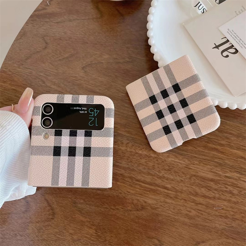 Burberry バーバリーブランドギャラクシーz flip4 5 fold5 4 3スマホカバースムーズ高級感